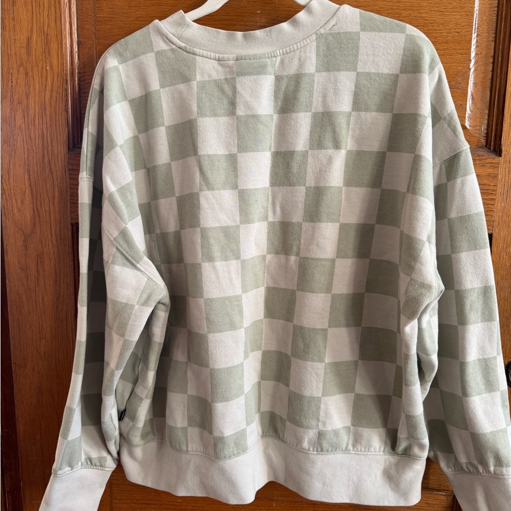 VANS Checkered Green and Cream Sweatshirt Top (Part of a set), Size L, Unisex - Picture 2 of 6